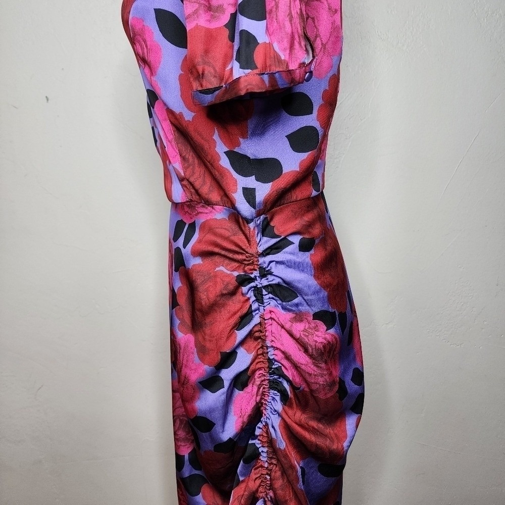 NWT PAIGE Manuela Floral Midi Faux Wrap Dress Size Small - Picture 9 of 15